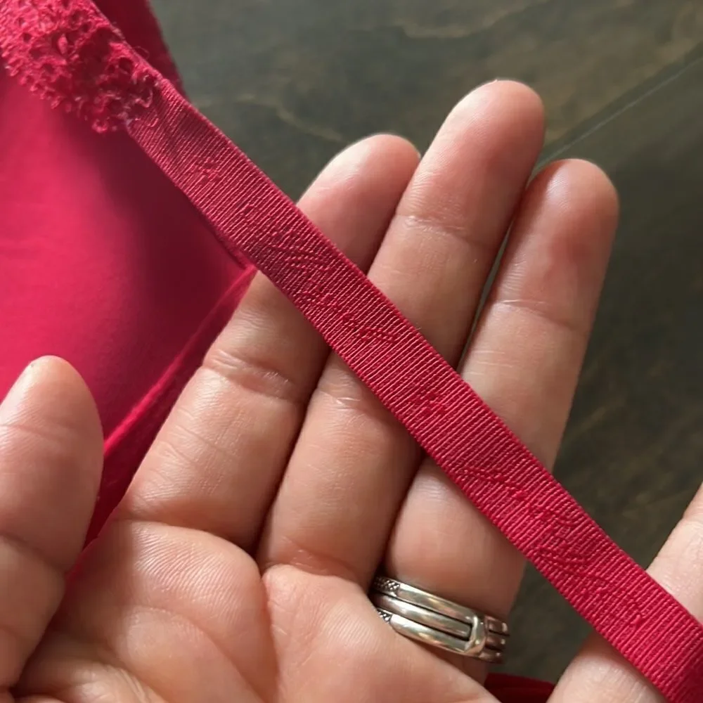 Vintage Victoria’s Secret Angel signature lined demi  red bra 34B - Picture 8 of 12